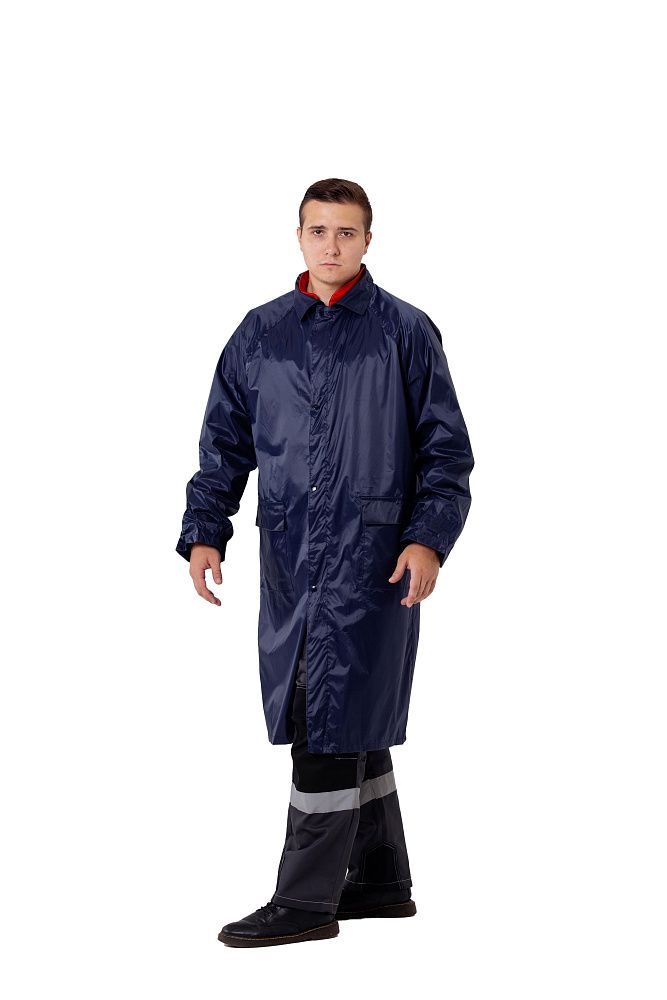 Плащ нейлоновый с ПВХ влагозащитный, синий