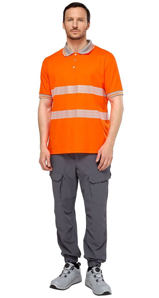 Футболка-поло сигнальная Фликер фл.-оранжевая Футболка-поло сигнальная Фликер фл.-оранжевая