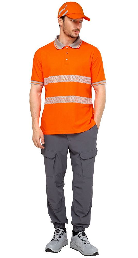 Футболка-поло сигнальная Фликер фл.-оранжевая Футболка-поло сигнальная Фликер фл.-оранжевая