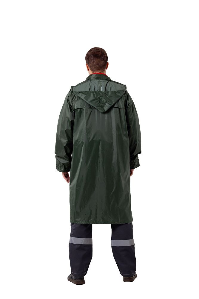 Плащ нейлоновый с ПВХ влагозащитный, зеленый